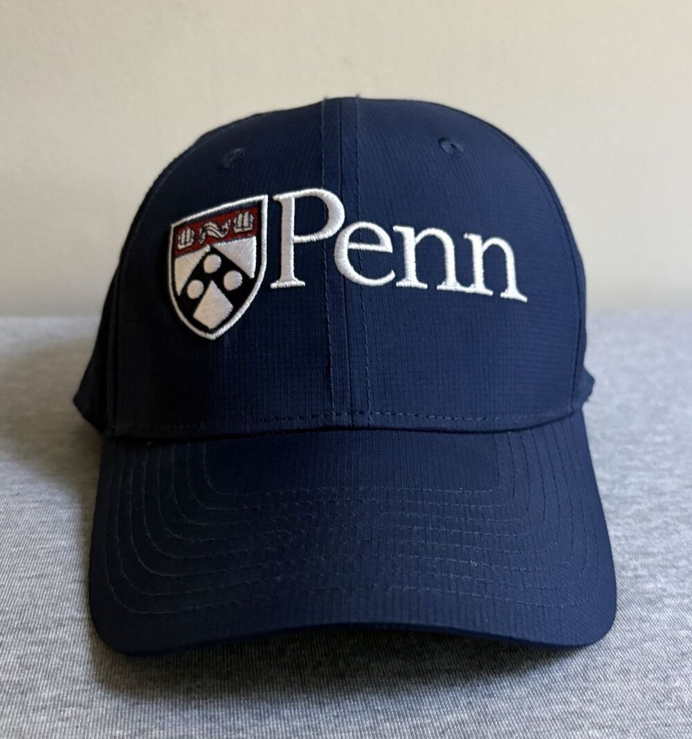 Nike UPenn Penn Quakers Club Cap Team Issue On Field Dri Fit Hat M/L Navy